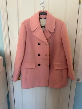 kate spade Blush Pink Double-Breasted Peacoat